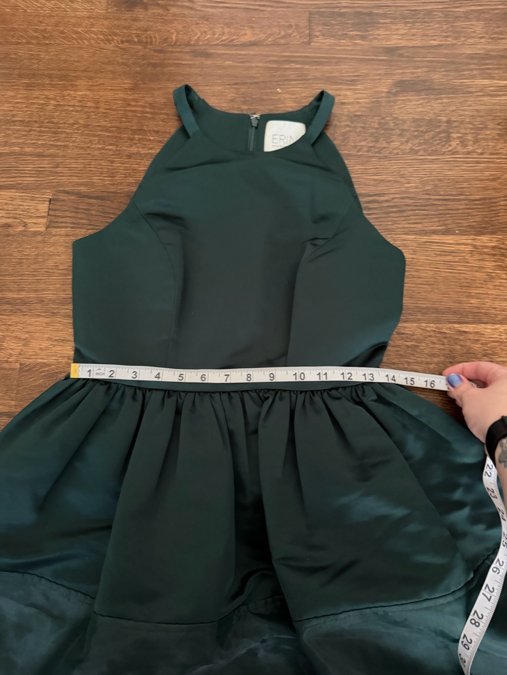 ERIN by Erin Fetherston Dark Green Halter Mini Dress - Picture 7 of 8